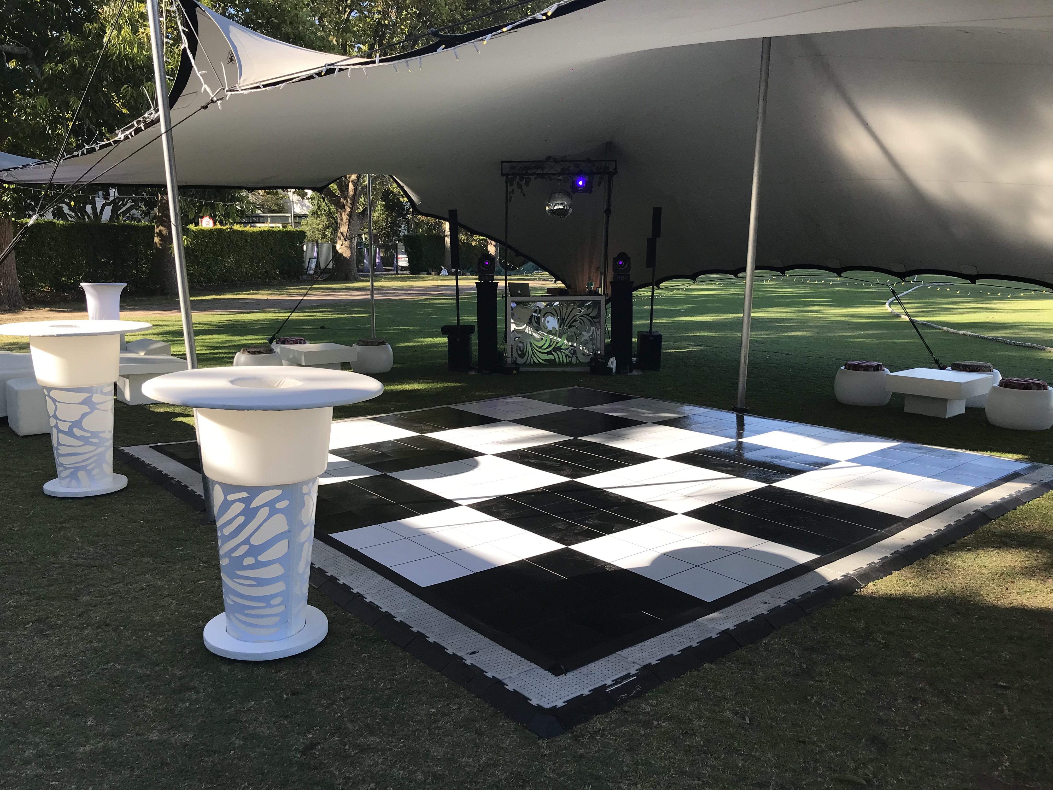 Dance floor installation at a Next Dimension event